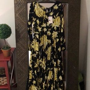 Free people long dress NWT XS Maxi long sleeve